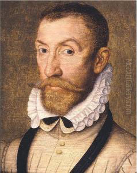 Portrait Of A Gentleman, Head And Shoulders, Said To Be Gaspard De Coligny (1519-72) Oil Painting by Francois, the Elder Quesnel