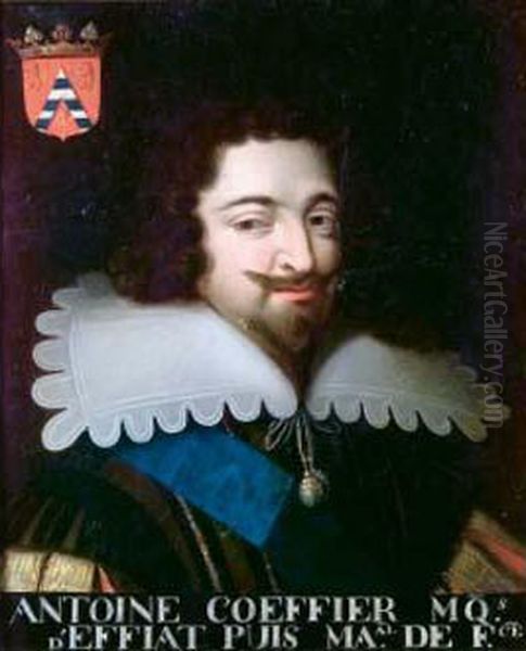 Antoine Coeffier, Marquis D'effiat, Marechal De France Oil Painting by Francois, the Elder Quesnel