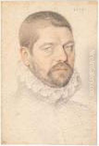 Portrait Of A Man Wearing A Ruff. Oil Painting by Francois, the Elder Quesnel