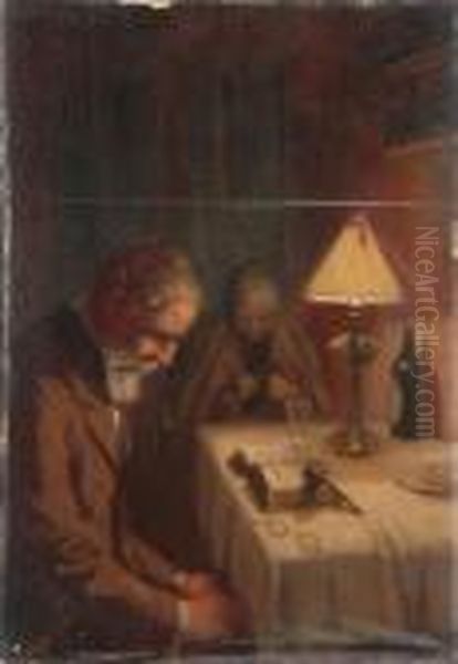 Seeing The Old Year Out Oil Painting by James Peter Quinn