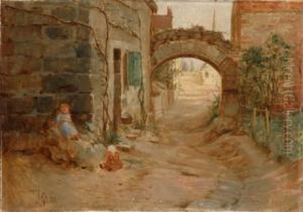 View At Crecyenbrie Oil Painting by James Peter Quinn