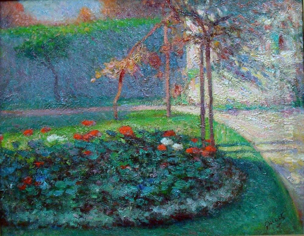 Jardin Fleuri Oil Painting by Ernest Quost