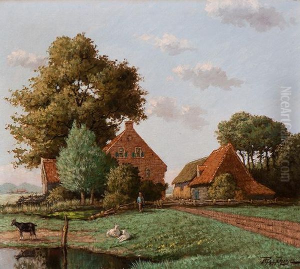 Farmstead Ter Weer, Wassenaar Oil Painting by Cornelis Raaphorst