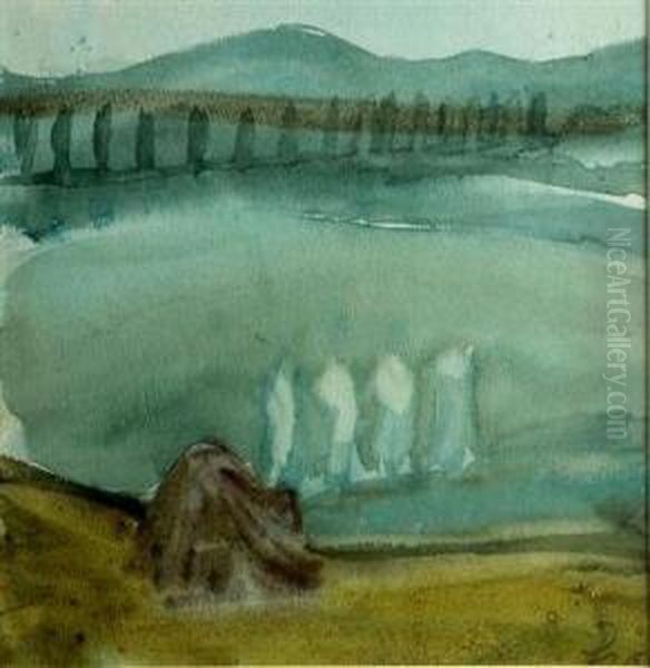 Landschaft Mit Allee Oil Painting by Vaclav Rabas