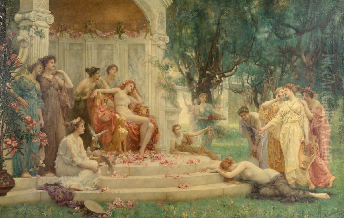 Psyche Before The Throne Of Venus Oil Painting by Henrietta Rae