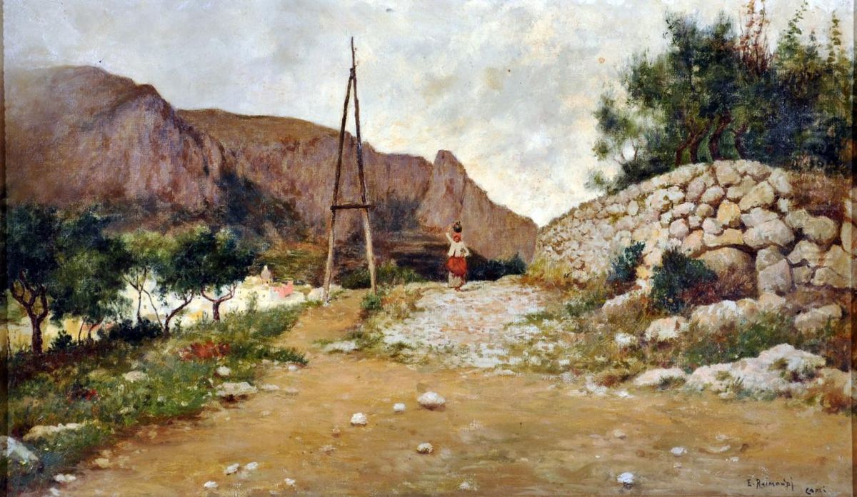 Paesaggio Di Capri Oil Painting by Elviro Raimondi