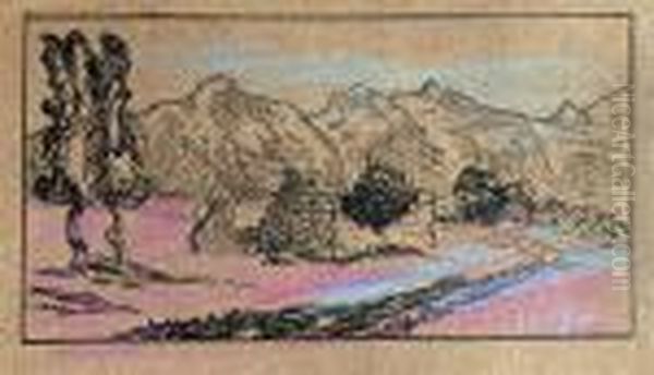 River Oil Painting by Nikolai Rainov