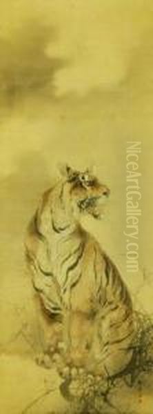 Tiger Oil Painting by Tanaka Raisho