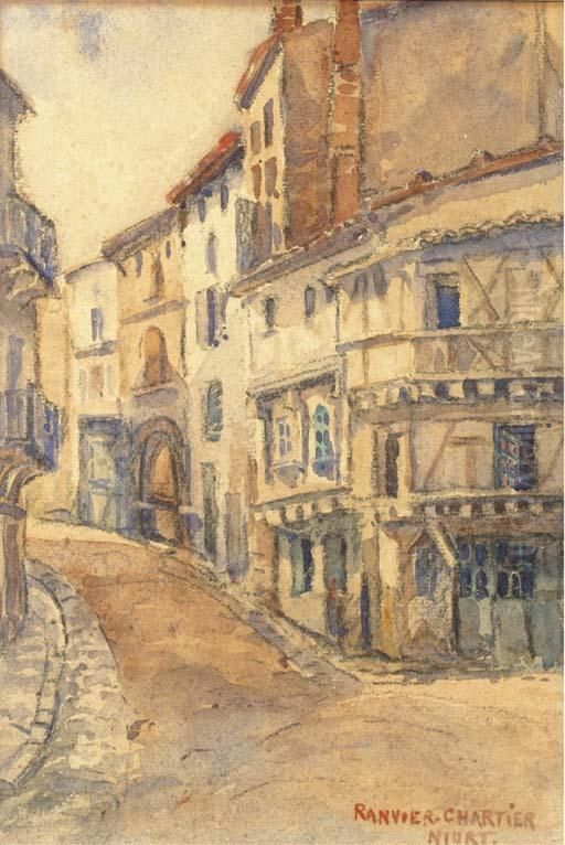 Vue D'une Rue A Niort Oil Painting by Lucie Ranvier-Chartier