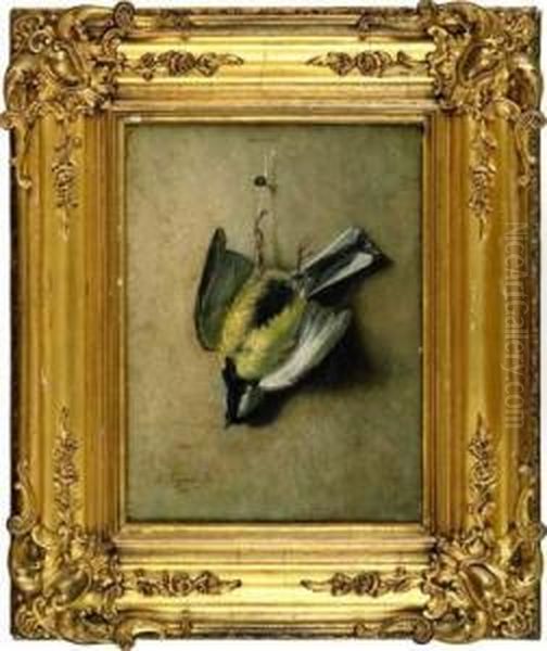Oiseau Mort Oil Painting by Benjamin Fils Raspail