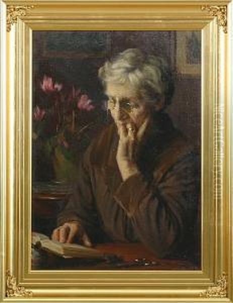 Reading Woman Oil Painting by Lars Rastrup