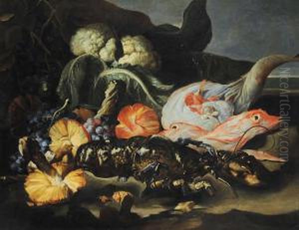 Natura Morta Di Pesci Oil Painting by Nicola Maria Recco