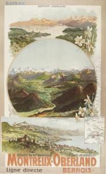 Montreux-oberland Oil Painting by Anton Reckziegel