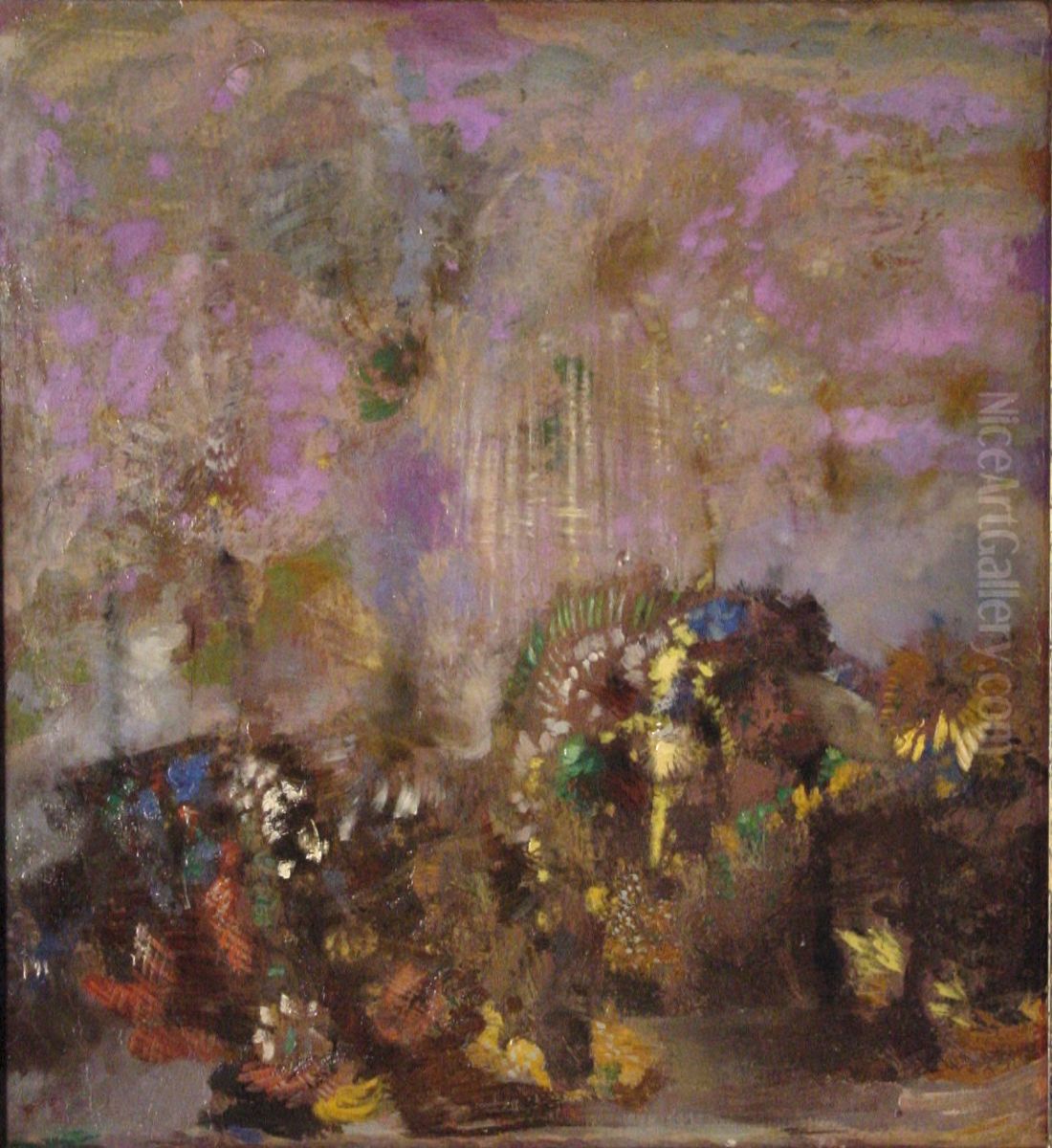 Fleurs Oil Painting by Odilon Redon