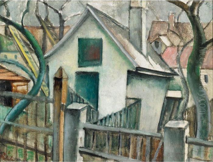 Dorfansicht/ Winterlandschaft Oil Painting by Anita Ree