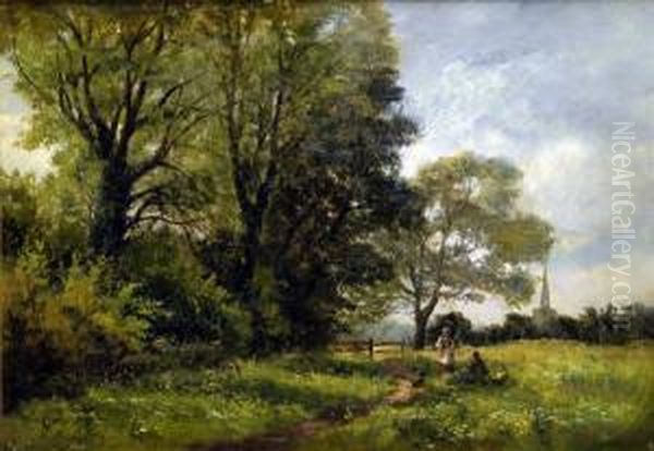 Castle Donington Meadows, Leicestershire Oil Painting by William Reed