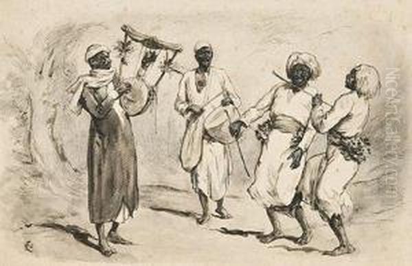 Danse Africaine Oil Painting by Felix-Elie Regamey