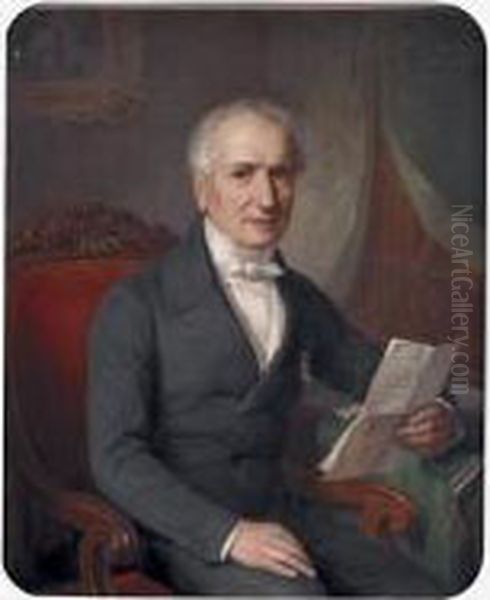 Portrait Du President Du Conseil Des Prud'hommes De Lyon Oil Painting by Jean-Marie Regnier