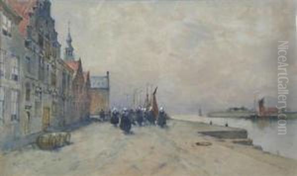 Little Dutch Harbour Oil Painting by Archibald David Reid