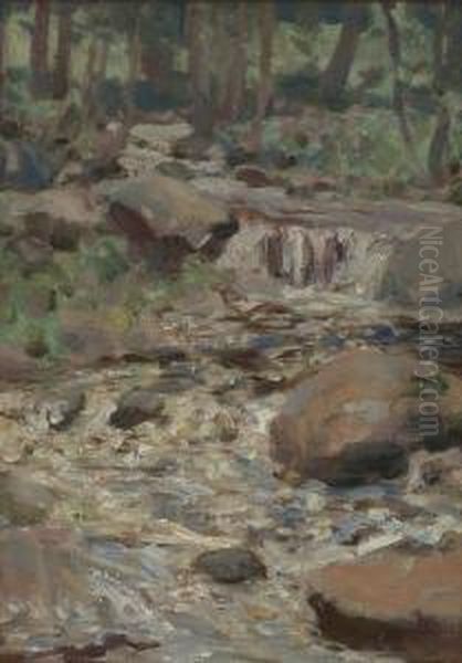 The Trout Brook Oil Painting by George Agnew Reid