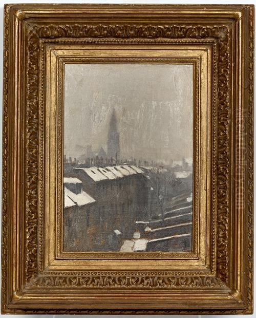 Duke Street Under Snow Oil Painting by George Ogilvy Reid