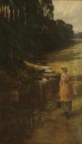 A Woodland Stroll Oil Painting by Samuel Reid