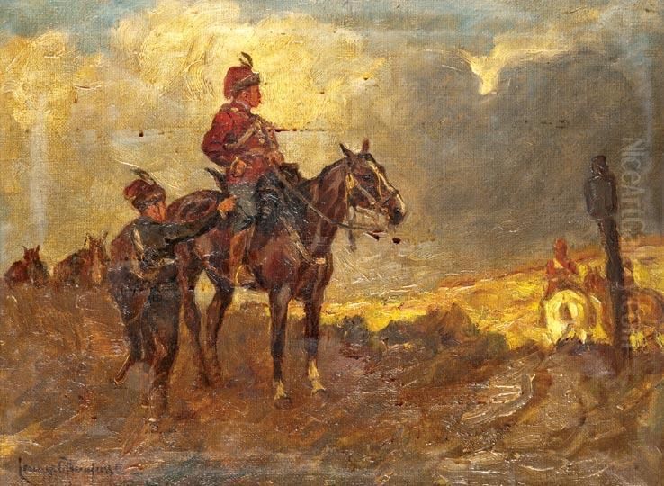Kuruc Katonak Oil Painting by Ede Lengyel Reinfuss