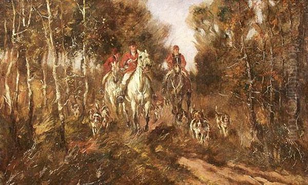 Vadaszat Oil Painting by Ede Lengyel Reinfuss