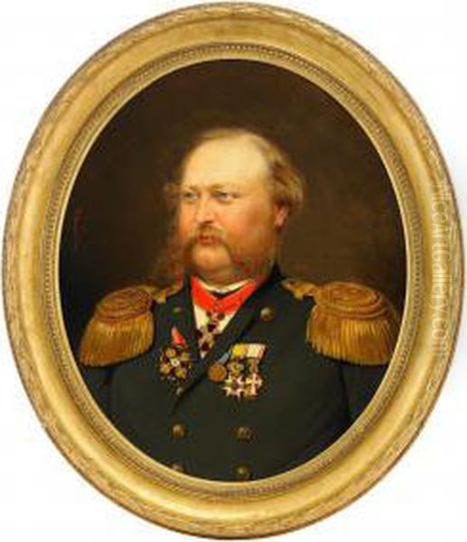 Portrait Of Leonard Jagerschjold Oil Painting by Bernhard Reinhold