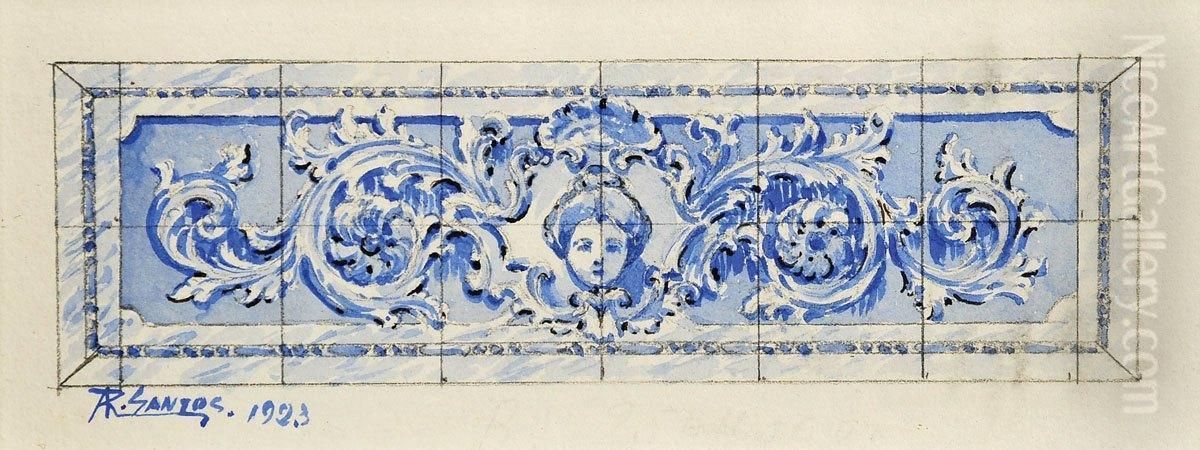 Painel De Azulejos Oil Painting by Abel Reis Santos