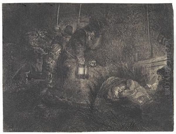 Die Anbetung Der Hirten Bei Laternenschein Oil Painting by Harmenszoon van Rijn Rembrandt