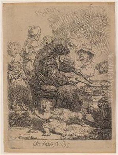 Die Pfannkuchenbackerin Oil Painting by Harmenszoon van Rijn Rembrandt
