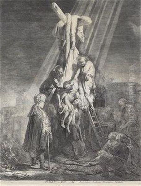 Die Grose Kreuzabnahme Oil Painting by Harmenszoon van Rijn Rembrandt