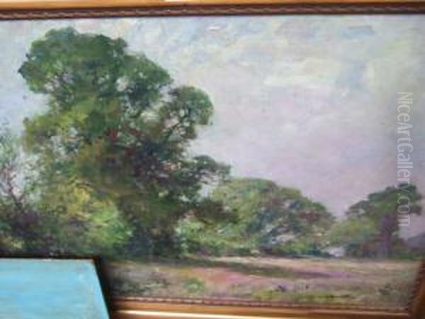 Wooded Landscape Oil Painting by Joseph Fred. Percy Rendell