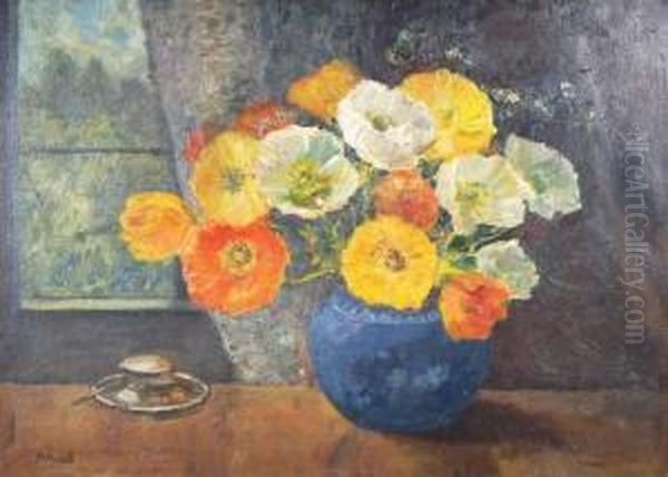 Still Life With Flowers Oil Painting by Joseph Fred. Percy Rendell