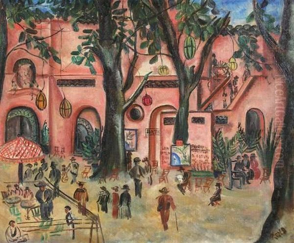 Place Animee Oil Painting by Irena Hassenberg Reno