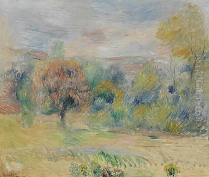 Paysage De Cagnes Signed 'renoir' Oil Painting by Pierre Auguste Renoir