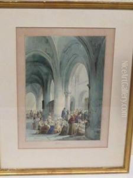 Interieur D'eglise Oil Painting by Charles Renoux
