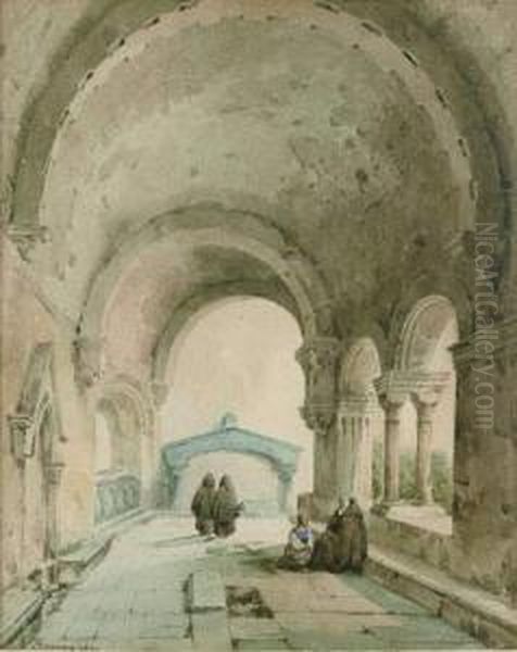 Confession Dans Un Cloitre Oil Painting by Charles Renoux