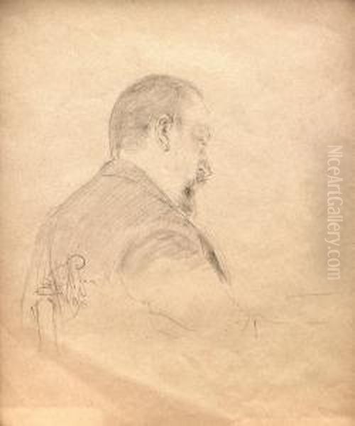 Portrait Of The Composer Alexander Konstantinovich Glazunov Oil Painting by Repin Iliya