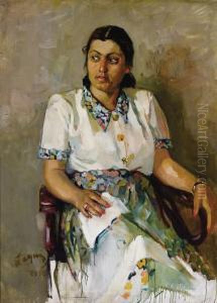 Portrait Of Woman Oil Painting by Repin Iliya