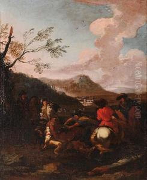 La Caccia Al Cervo Oil Painting by Pandolfo Reschi