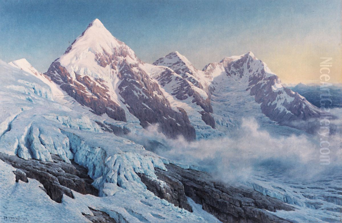 Blick Auf Die Ortlergruppe Oil Painting by Rudolf Reschreiter