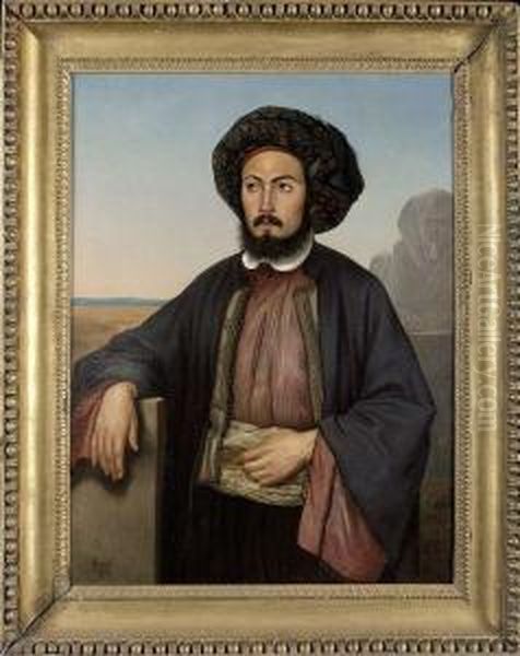 Portrait D'unegyptien Oil Painting by Andre Revel