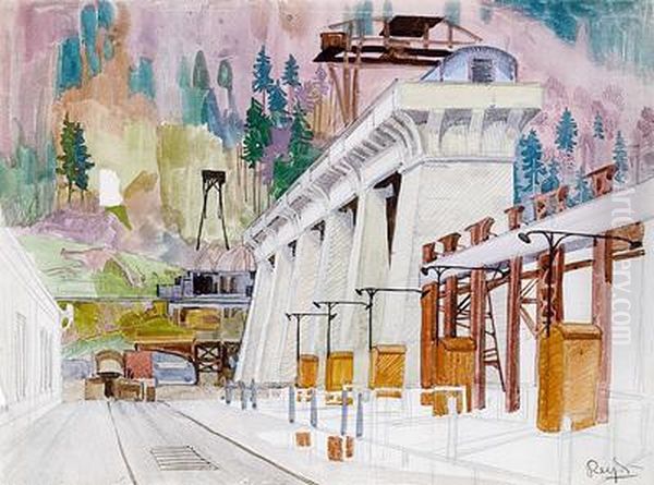 Architektur Oil Painting by Herbert Reyl-Hanisch