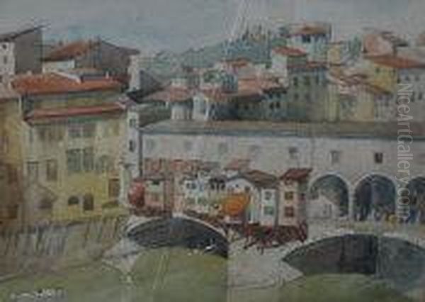 Ponte Vecchio, 
Florence Oil Painting by Alexander Rhind
