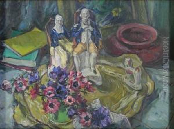 Still Life With Figurines Oil Painting by Alexander Rhind