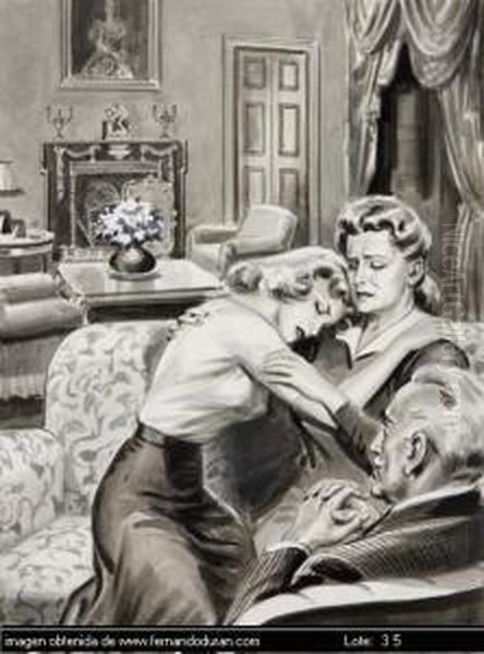 Sin Titulo Oil Painting by Federico Ribas Montenegro