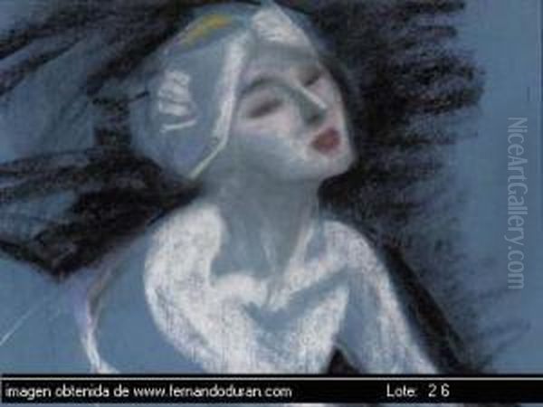 Dibujo A Carboncillo Y Pastel Firmado. Enmarcado Oil Painting by Federico Ribas Montenegro