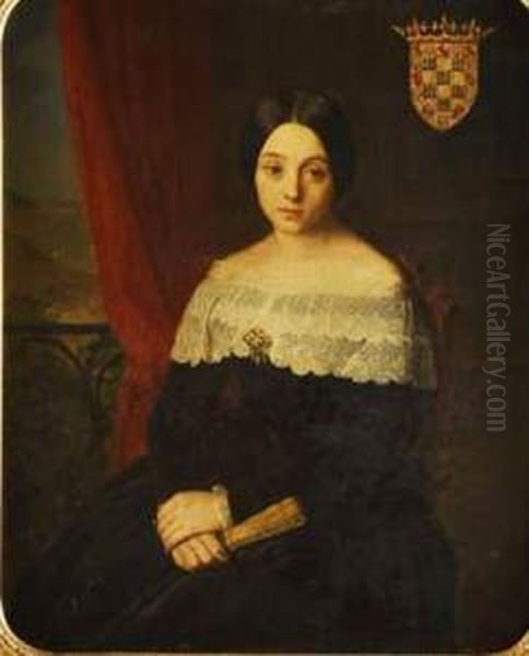 Pareja De Retratos Oil Painting by Carlos Luis Ribera y Fieve